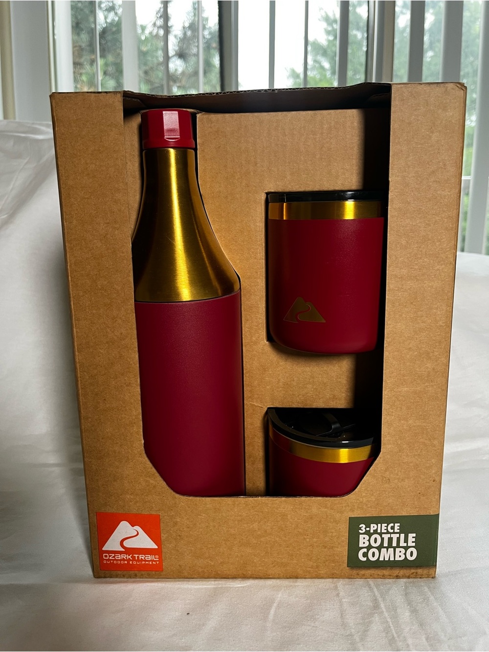 Ozark Trail Red with Gold Accent 3-Piece Bottle Set